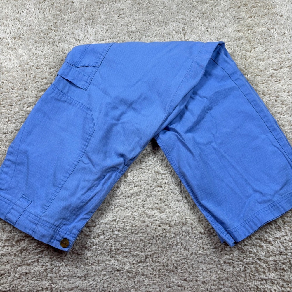 Carhartt Cargo Scrub Pants Mens M Blue Ripstop Cotton Outdoor Workwear
